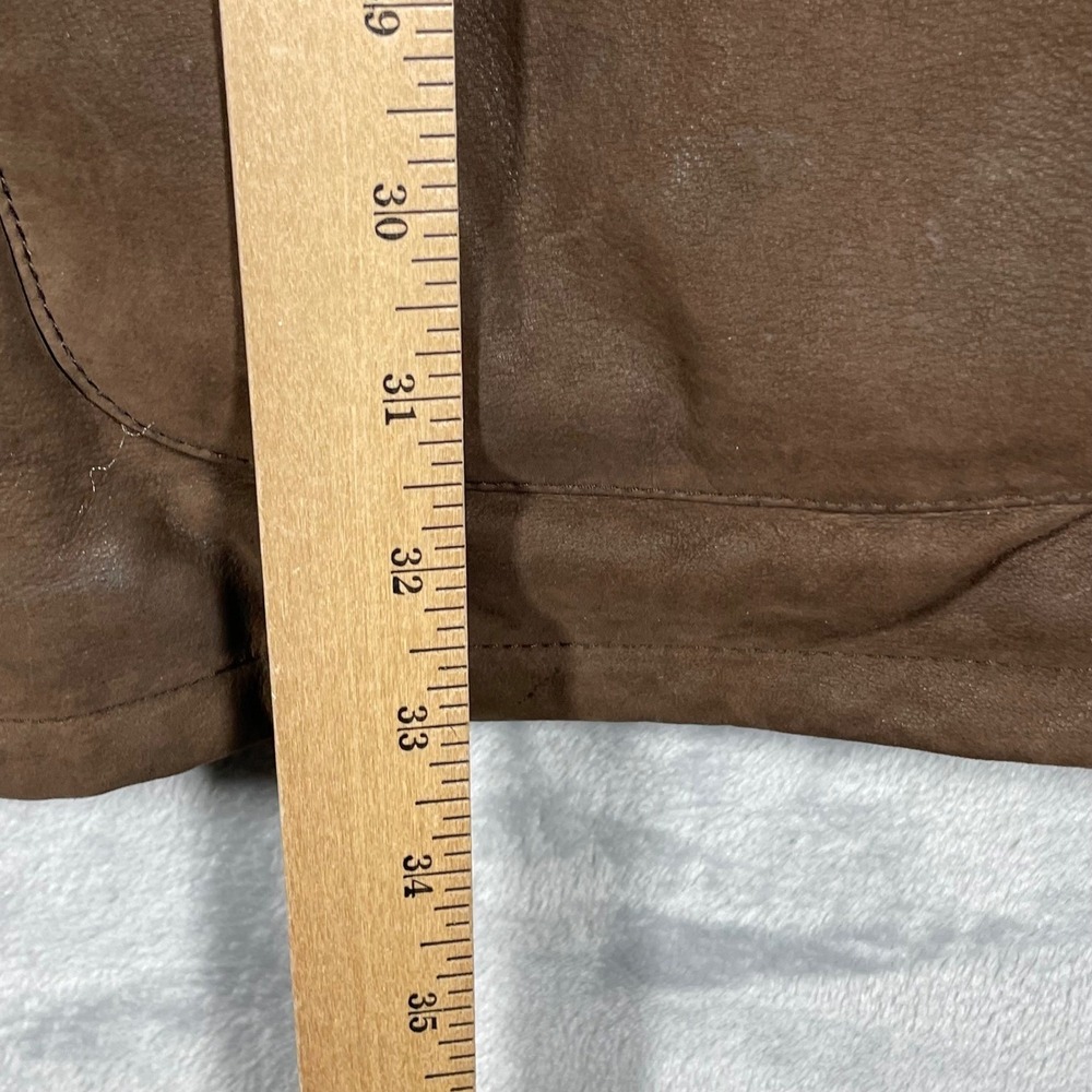 Peter Millar Brown Leather Sherpa Lined Detachable Collar Jacket Mens XL - Picture 12 of 14